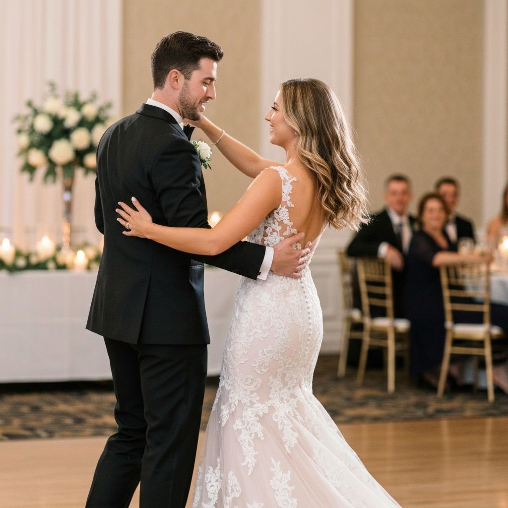 Pareja en su primer baile de casamiento