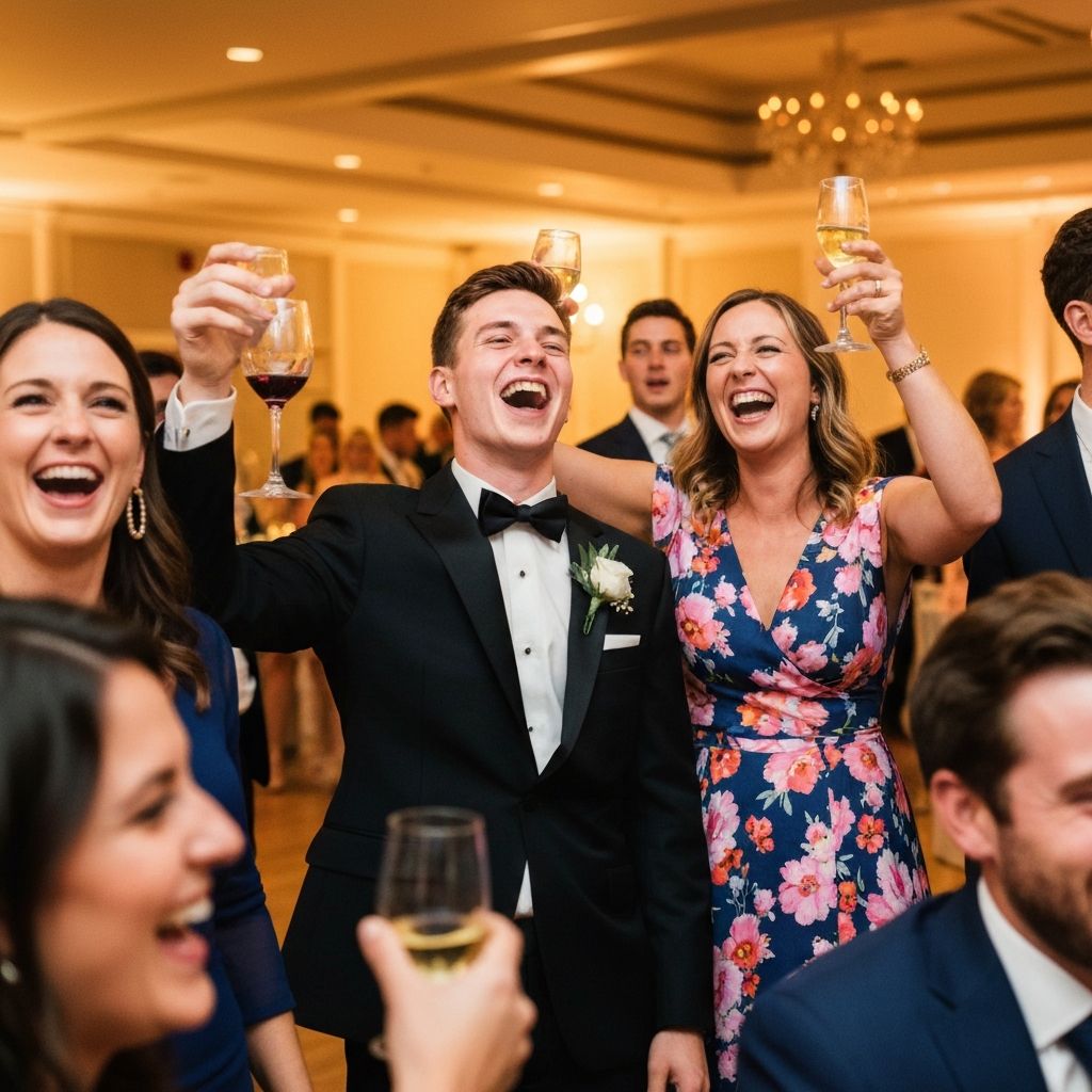 Invitados riendo en un evento